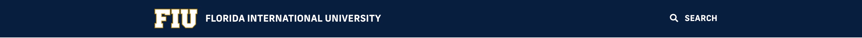 The brand bar in a blue background color, which contains the FIU logo, FIU written out and the search functionality.